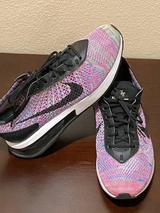 Nike Air Max Flyknit Racer DM9073-300 Multi-Color Black Green Women's Size 7.5 - Picture 3 of 8